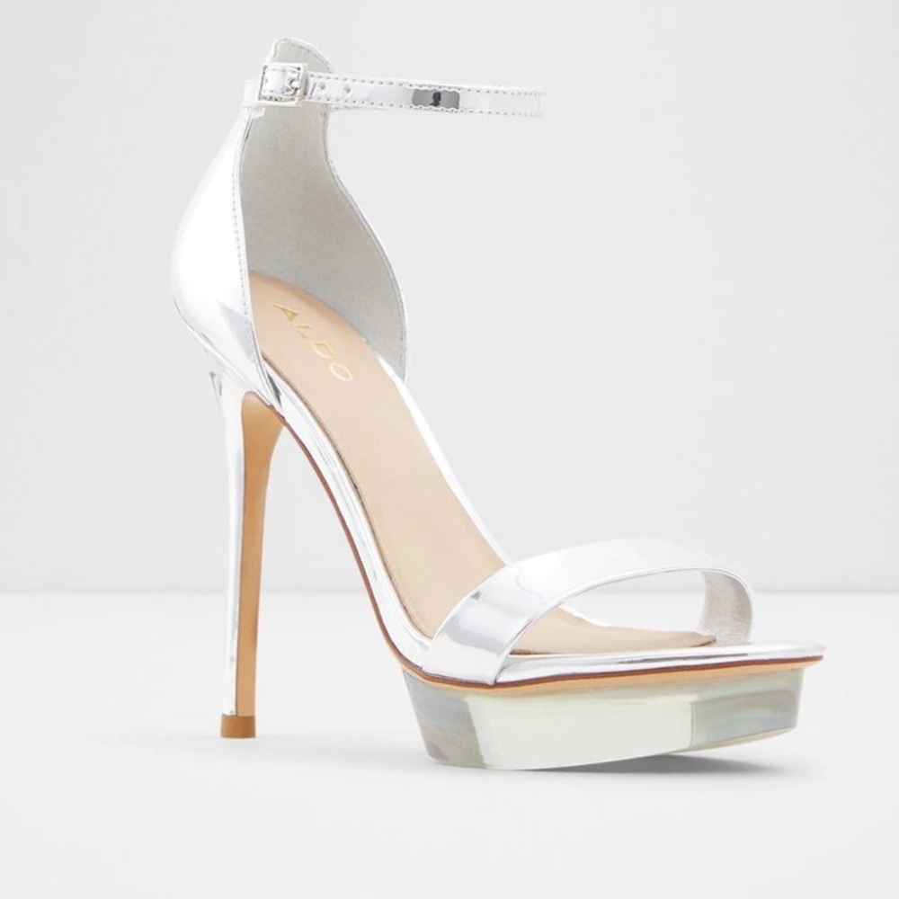 Silver platform sandal